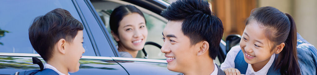 Immigrant family getting in a car to go and fix eb5 visa backlog issues