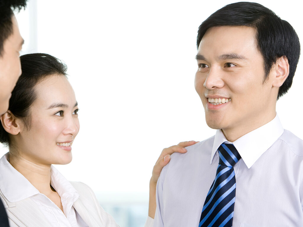 An immigrant discussing us permanent residency in a meeting